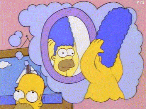 Homer Simpson Looking at Reflection in Mirror