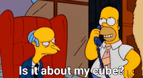 Homer Simpson On Phone Saying Is It About My Cube GIF