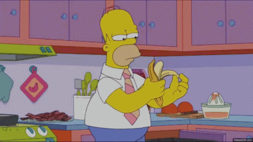 Homer Simpson Peeling a Banana