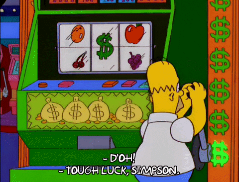 Homer Simpson Playing Slot Machine GIF