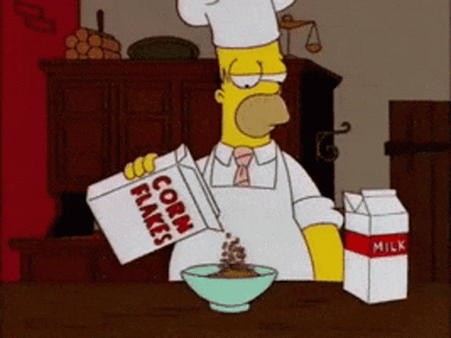 Homer Simpson Pouring Corn Flakes With Milk