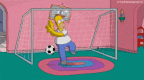 Homer Simpson Protecting Goal GIF