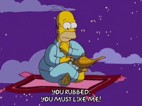 Homer Simpson Rub Genie Lamp GIF