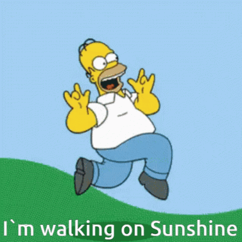 Homer Simpson Running I'm Walking on Sunshine