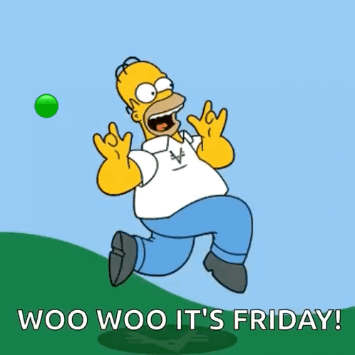Homer Simpson Running on Hill Woo Woo Its Friday
