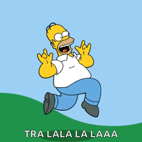 Homer Simpson Running With Tra Lala La Laaa GIF