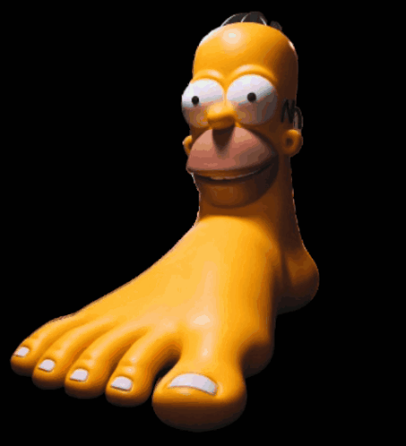 Homer Simpson 'S Foot With A Big Smile On It 'S Face GIF