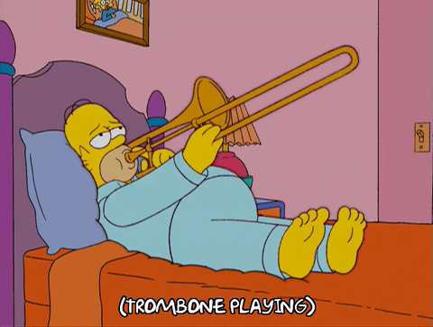 Homer Simpson Sa Trombone Playing GIF