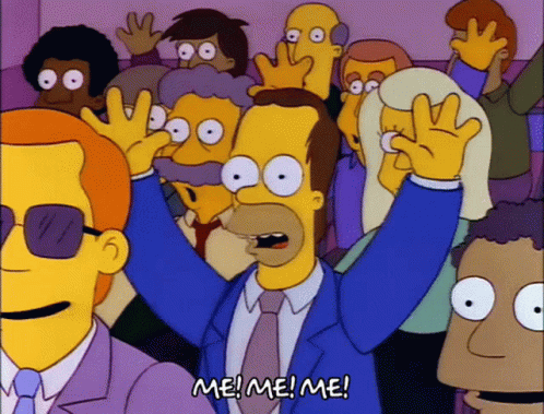 Homer Simpson Saying Me! Me! Me!