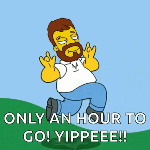 Homer Simpson Saying Only An Hour To Go GIF