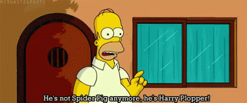 Homer Simpson Says He 'S Not Spider Pig Anymore And He 'S Harry Plopper GIF