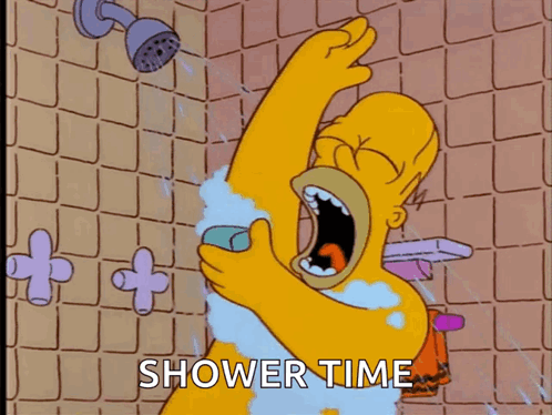 Homer Simpson Shower Time GIF