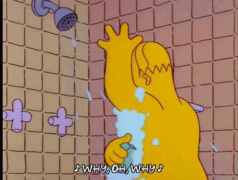Homer Simpson Singing While Showering GIF
