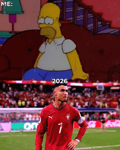 Homer Simpson Sitting on Couch With Soccer Player Number 7