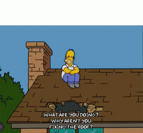 Homer Simpson Sitting on Roof What Are You Doing