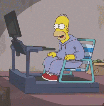Homer Simpson Sitting On Treadmill GIF