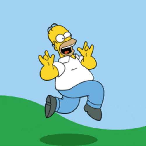 Homer Simpson Skipping Happy GIF