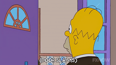 Homer Simpson Slamming Door Shock GIF