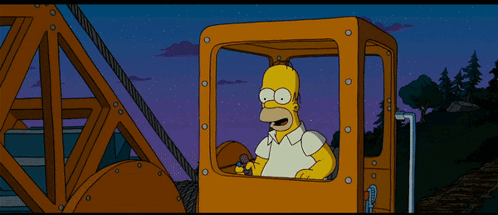 Homer Simpson Smashed By Wrecking Ball GIF