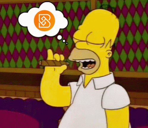 Homer Smoking Cigar With B Thought Bubble GIF