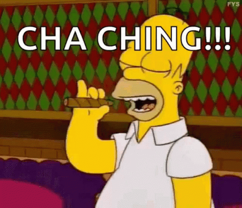 Homer Simpson Smoking Cha Ching GIF