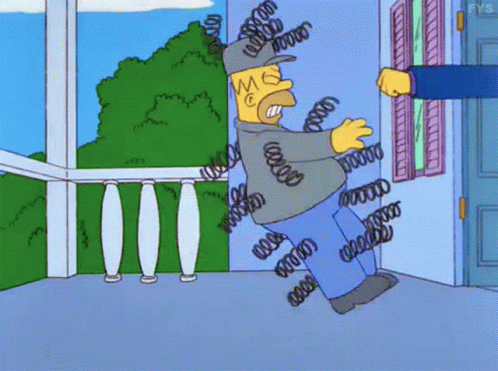 Homer Simpson Springs Coming Out of Pants