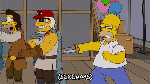 Homer Simpson Stabbing People GIF