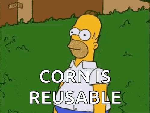 Homer Simpson Standing in Grass Corn Is Reusable