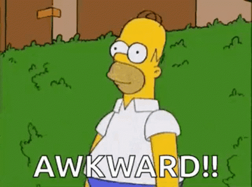 Homer Simpson Standing in Grass Saying Awkward