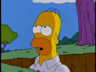 Homer Simpson Standing Next To Woman With Blue Hair GIF