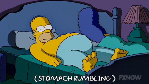 Homer Simpson Stomach Growling While Lying In Bed GIF