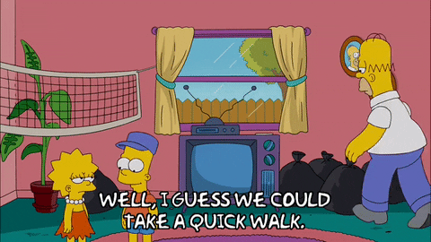Homer Simpson Take Quick Walking To Think Fast GIF