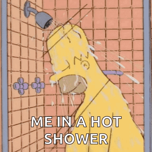 Homer Simpson Taking Shower GIF