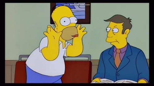 Homer Simpson Talking to Man Reading Book