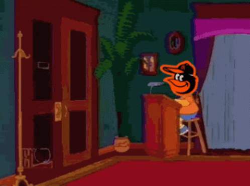 Homer Simpson Talking to Orioles Character