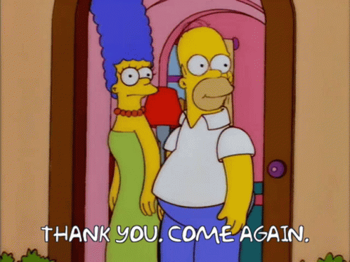 Homer Simpson Thank You Come Again GIF