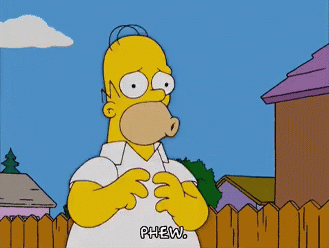 Homer Simpson Tired Phew GIF