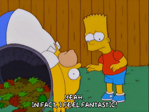 Homer Simpson Trash Bin Back Pain Fixed GIF