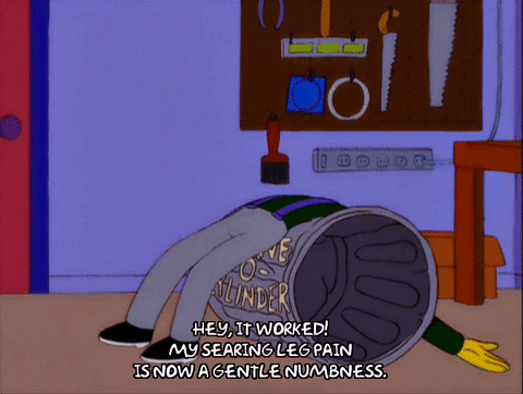Homer Simpson Trash Bin Back Pain Relief GIF
