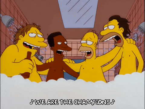 Homer Simpson We Are The Champions GIF