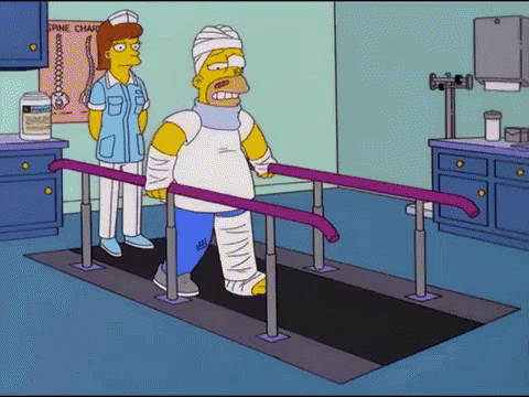 Homer Simpson With A Physical Therapist GIF