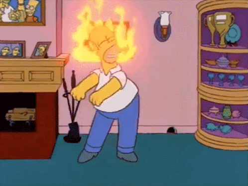 Homer Simpson with Flames