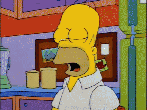 Homer Simpson Yawning in Kitchen
