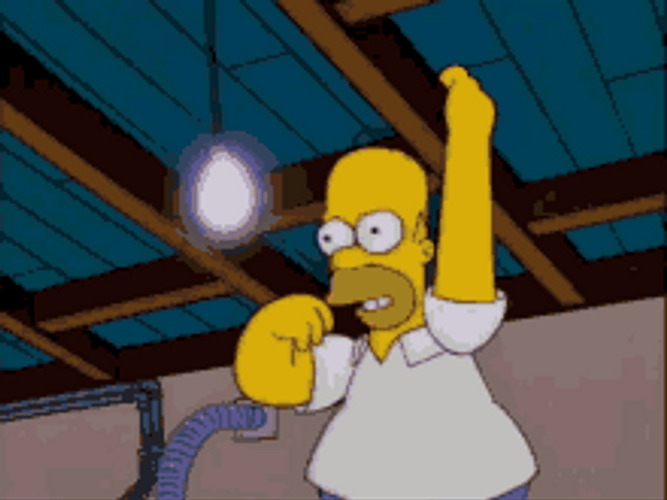 Homer Simpsons Angry Light Bulb Punch GIF
