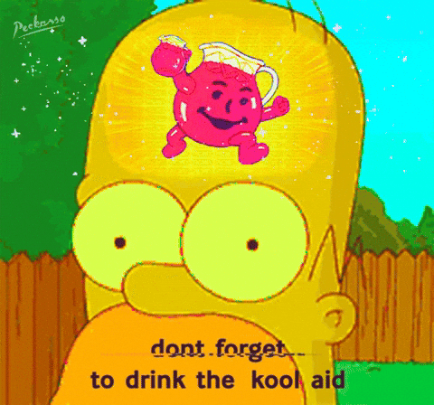 Homer Simpsons Head Don't Forget To Drink Kool Aid GIF