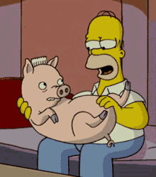 Homer Simpsons Pig Play GIF