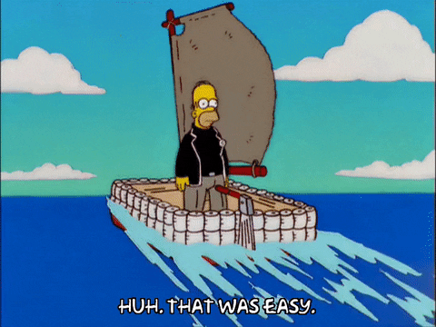 Homer Simpsons Sailing That Was Easy GIF