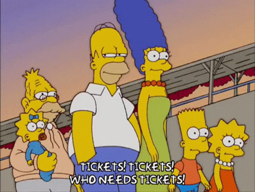 Homer Simpsons Selling Tickets GIF