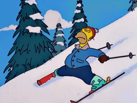 Homer Simpsons Skiing Crying GIF