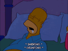 Homer Simpsons Snoring Beside Marge GIF